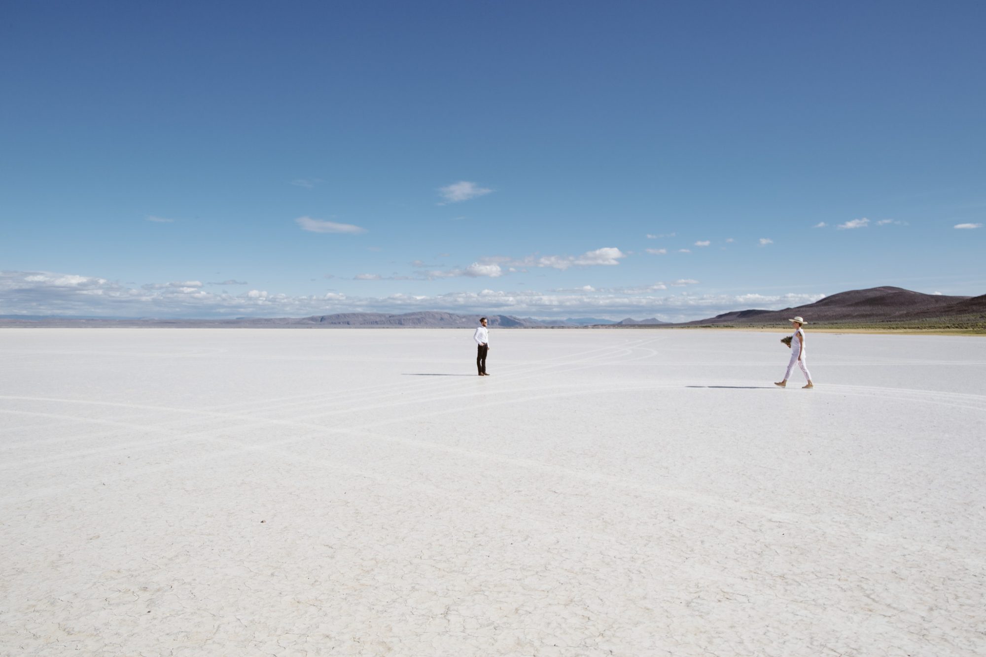 Sarah & Sage had their wedding at the Alvord Desert in Oregon